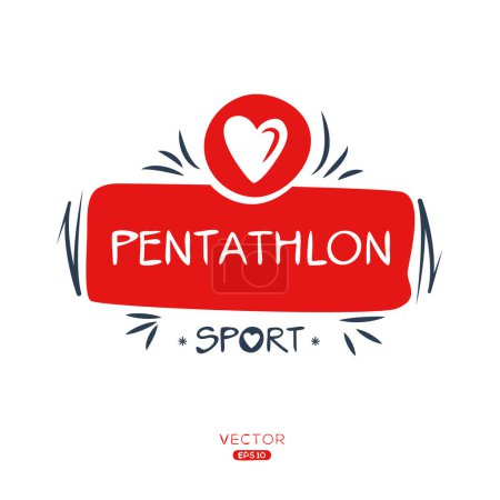 Téléchargez les illustrations : Sticker Pentathlon Sport Design. - en licence libre de droit