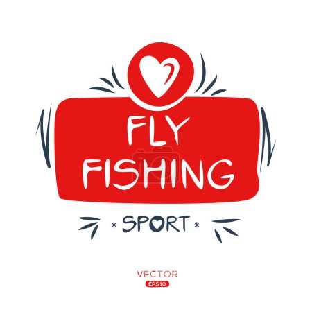 Fly-fishing Sport sticker Design.