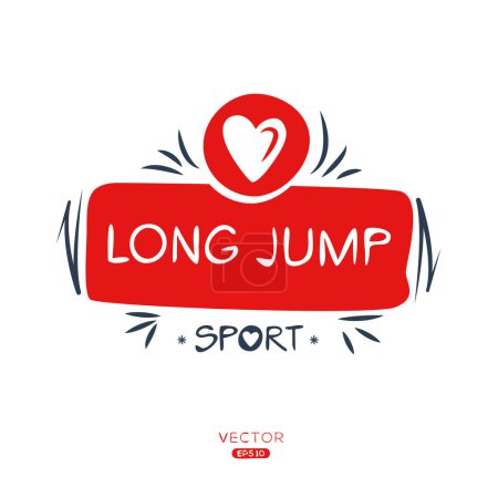 Long jump Sport sticker Design.