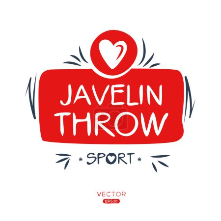 Téléchargez les illustrations : Javelin lancer Sport autocollant Design. - en licence libre de droit