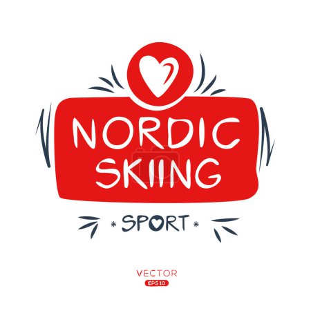 Nordic skiing Sport sticker Design.