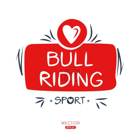 Bull riding Sport sticker Design.