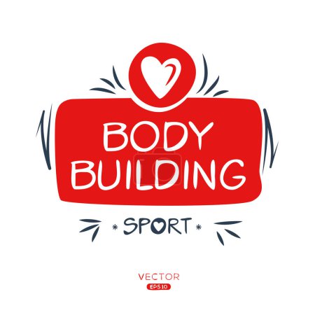 Téléchargez les illustrations : Sticker Bodybuilding Sport Design. - en licence libre de droit
