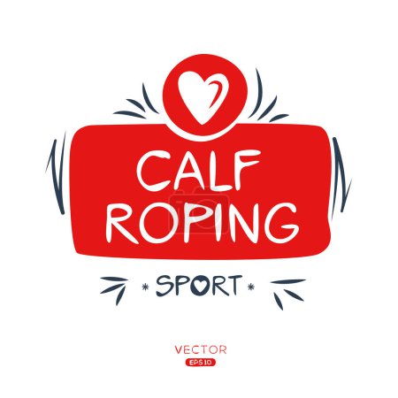 Calf roping Sport sticker Design.