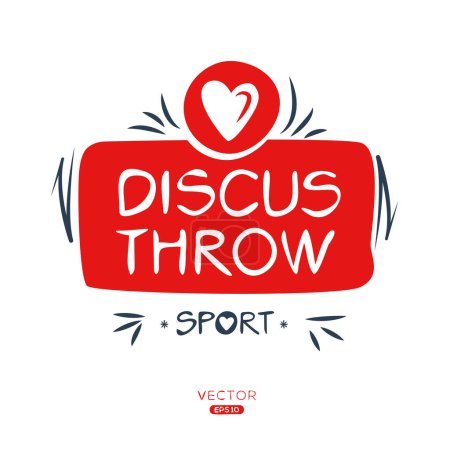 Discus throw Sport sticker Design.