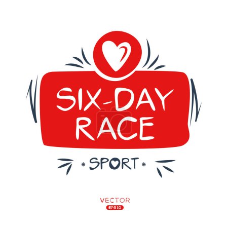 Téléchargez les illustrations : Sticker sport course de six jours Design. - en licence libre de droit