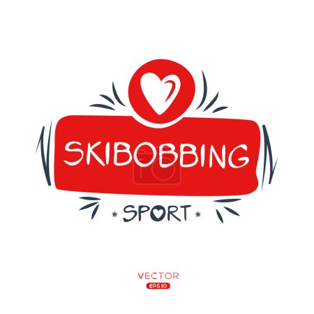 Skibobbing deporte pegatina diseño.