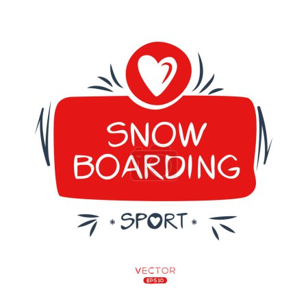Téléchargez les illustrations : Sticker Sport Snowboard Design. - en licence libre de droit