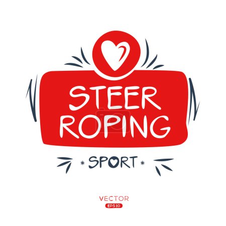 Steer roping Sport sticker Design.