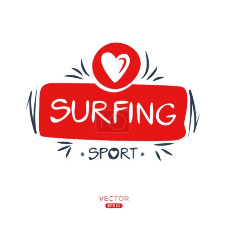 Surfing Sport sticker Design.