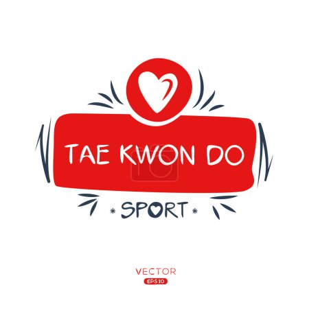 Illustration for Tae kwon d Sport sticker Design. - Royalty Free Image