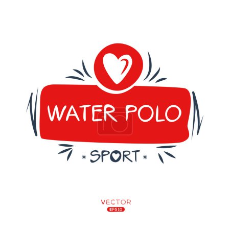 Téléchargez les illustrations : Sticker Water polo Sport Design. - en licence libre de droit