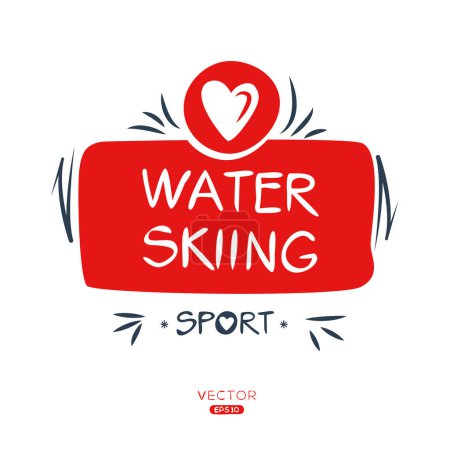 Waterskiing Sport sticker Design.