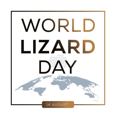 Illustration for World Lizard Day, held on 14 August. - Royalty Free Image
