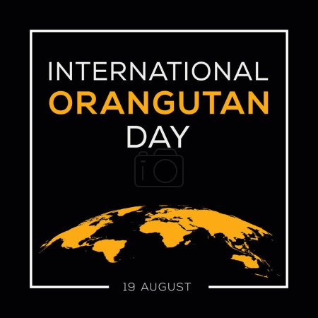 Illustration for World Orangutan Day, held on 19 August. - Royalty Free Image