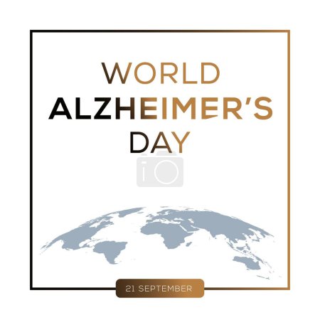 Ilustración de Día Mundial del Alzheimer, celebrado el 21 de septiembre. - Imagen libre de derechos