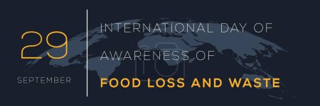 Ilustración de Día Internacional de la Concienciación sobre la Pérdida y el Desperdicio de Alimentos, celebrado el 29 de septiembre. - Imagen libre de derechos