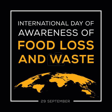 Ilustración de Día Internacional de la Concienciación sobre la Pérdida y el Desperdicio de Alimentos, celebrado el 29 de septiembre. - Imagen libre de derechos