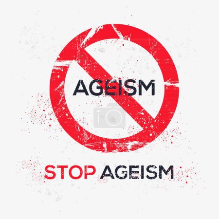 Illustration for (Ageism) Warning sign, vector illustration. - Royalty Free Image