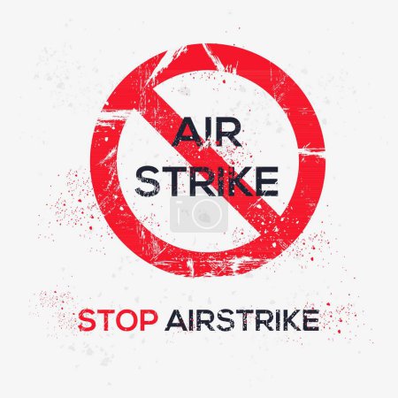 (Airstrike) Warning sign, vector illustration.
