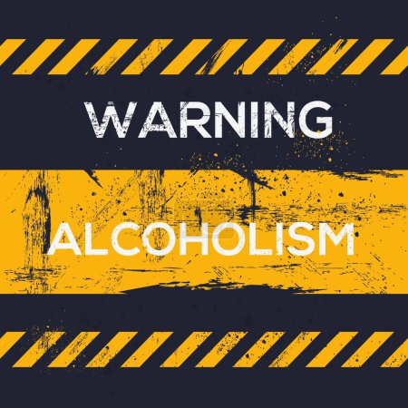(Alcoolisme) Signe d'avertissement, illustration vectorielle.