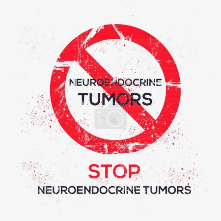 (Neuroendocrine tumors) Warning sign, vector illustration.