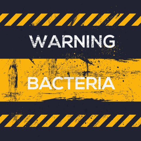 (Bacteria) Warning sign, vector illustration.
