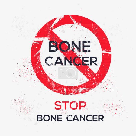 (Bone cancer) Warning sign, vector illustration.