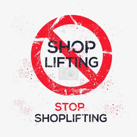 (Shoplifting) Warning sign, vector illustration.