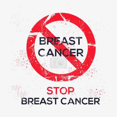 (Breast cancer) Warning sign, vector illustration.