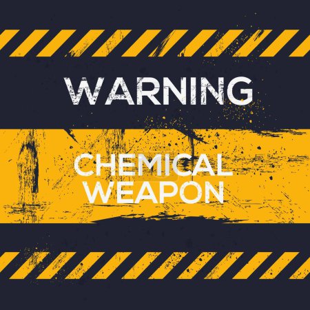 (arme chimique) Panneau d'avertissement, illustration vectorielle.