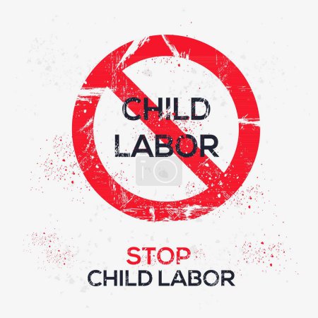 (Child labor) Warning sign, vector illustration.