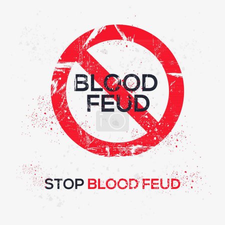 (Blood feud) Warning sign, vector illustration.