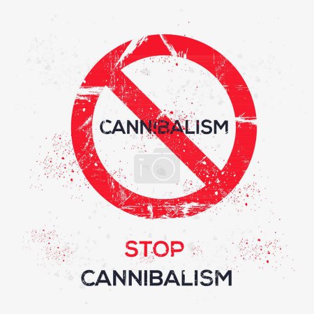 (Cannibalism) Warning sign, vector illustration.