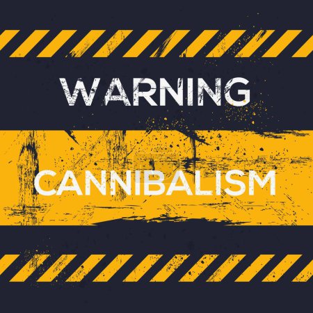 (Cannibalisme) Panneau d'avertissement, illustration vectorielle.