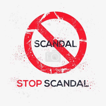 Illustration for (Scandal) Warning sign, vector illustration. - Royalty Free Image