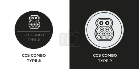 Téléchargez les illustrations : CCs COMBO TYPE2 (Système de charge combiné) Icône, Signe vectoriel. - en licence libre de droit