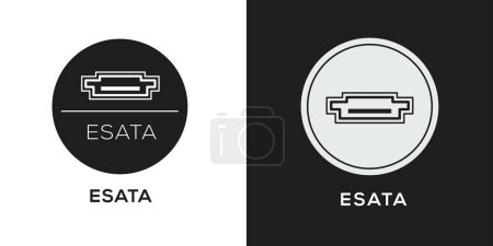 Illustration for Esata port Icon, Vector sign. - Royalty Free Image