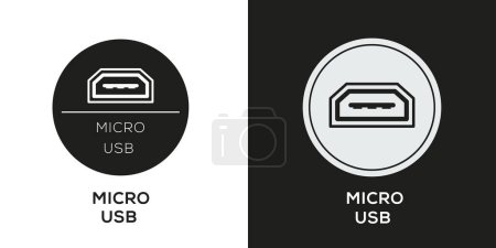 Illustration for Micro USB port Icon, Vector sign. - Royalty Free Image