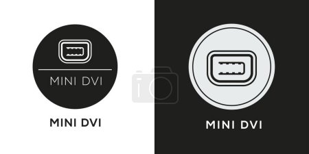 Mini DVI Port Icon, Vektorzeichen.