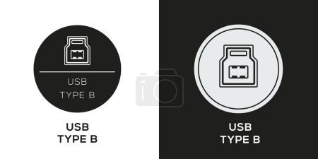 Ilustración de Icono USB tipo B, signo vectorial. - Imagen libre de derechos