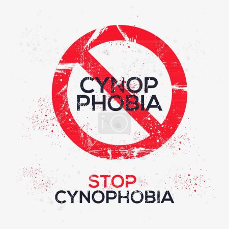 (Cynophobia) Warning sign, vector illustration.