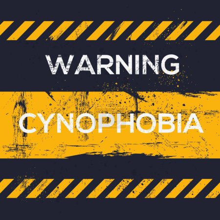 (Cynophobia) Warning sign, vector illustration.
