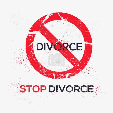(Divorce) Warning sign, vector illustration.