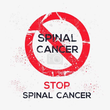 Illustration for (Spinal cancer) Warning sign, vector illustration. - Royalty Free Image