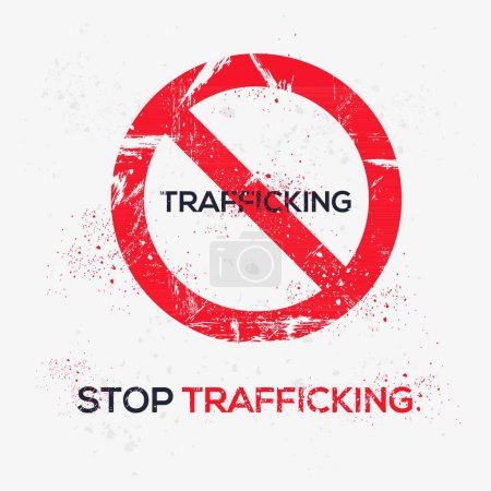 (Trafficking) Warning sign, vector illustration.