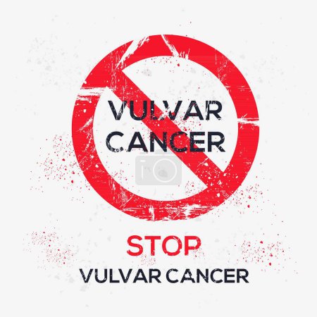 (Vulvar cancer) Warning sign, vector illustration.