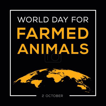 Illustration for World Day for Farmed Animals, held on 2 October. - Royalty Free Image