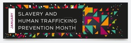 Illustration for Slavery and Human Trafficking Prevention Month, held on January. - Royalty Free Image