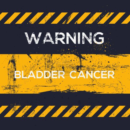 (Bladder cancer) Warning sign, vector illustration.
